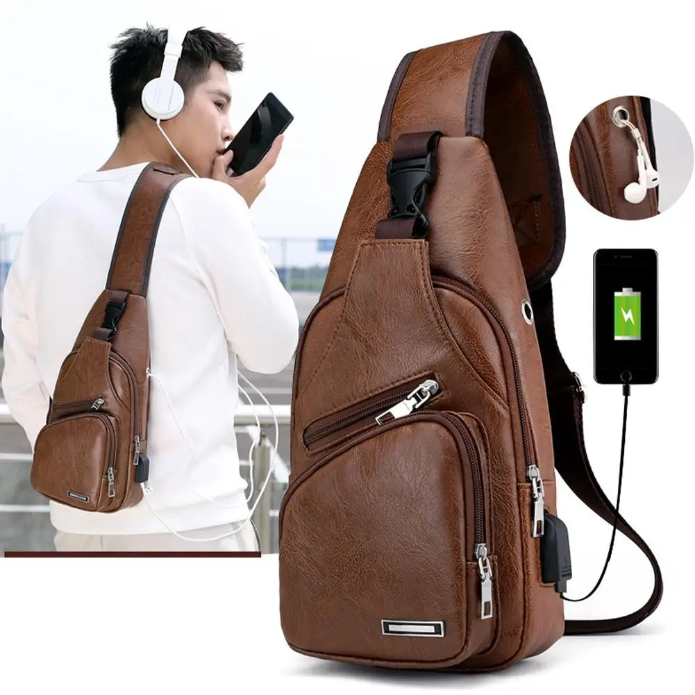 USB Charging Chest Bag